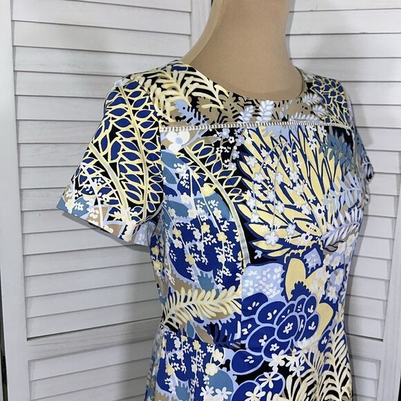 Talbots Midi Dress Size 6 Botanical Print Short Sleeve NWOT - Picture 5 of 12